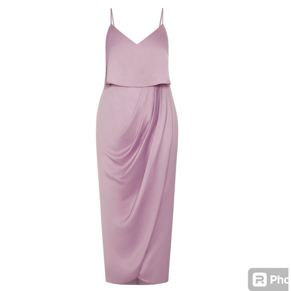 City Chic Dusky Lilac Draped Spaghetti-Strap Maxi Dress